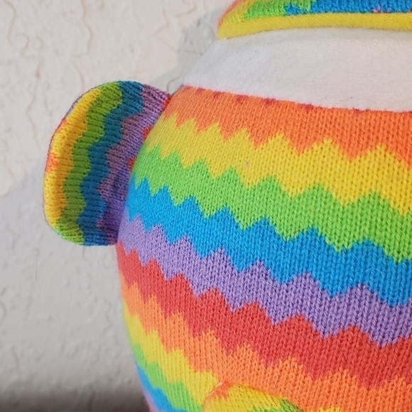 TY Sock Monkey Beanie Ballz Rainbow  8" Plush - Picture 3 of 9